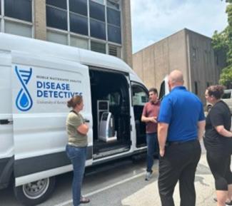 Center Director Scott Berry highlights the capabilities of our mobile wastewater testing van